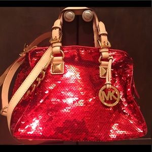 Michael Kors Sequin Handbag with Crossbody Strap